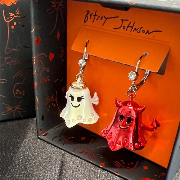 Betsey Johnson |  White Ghost & Red Devil Earrings 👻 - Picture 4 of 8